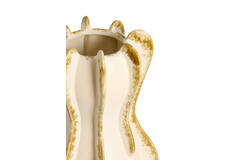 Vase deco Ø16x27 cm MAGOME ceramics cream+olive green