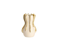 Vase deco Ø18,5x34 cm MAGOME ceramics cream+olive green