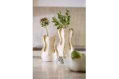 Vase deco Ø18,5x34 cm MAGOME ceramics cream+olive green