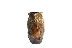 Vase deco Ø25,5x45,5 cm ALTHEA ceramics d brown+cream+orange