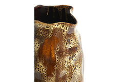 Vase deco Ø25,5x45,5 cm ALTHEA ceramics d brown+cream+orange