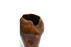 Vaas deco Ø26x35 cm AZURA keramiek donker bruin