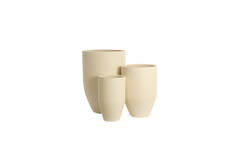Pot deco S/3 Ø30x46+Ø40x55+Ø52x71 cm SIROLO cream