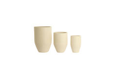 Pot deco S/3 Ø30x46+Ø40x55+Ø52x71 cm SIROLO cream