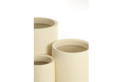 Pot deco S/3 Ø30x46+Ø40x55+Ø52x71 cm SIROLO cream