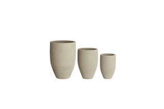 Pot deco S/3 Ø30x46+Ø40x55+Ø52x71 cm SIROLO sand
