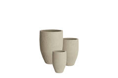 Pot deco S/3 Ø30x46+Ø40x55+Ø52x71 cm SIROLO sand