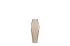 Vase 25x12,5x33,5 cm VIONNA glass light brown