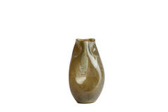Vase Ø18x32 cm JORIEN glass taupe+olive green