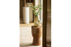 Vase Ø18x32 cm JORIEN glass taupe+olive green