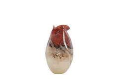 Vase Ø18x32 cm JORIEN glass red+taupe