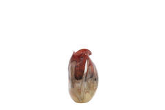 Vase Ø14,5x25 cm JORIEN glass red+taupe