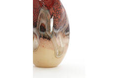 Vase Ø14,5x25 cm JORIEN glass red+taupe