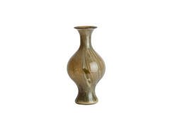 Vase Ø19x40 cm JORVEN glass taupe+olive green