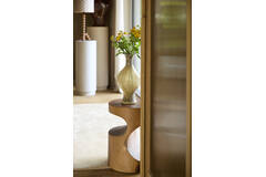 Vase Ø19x40 cm JORVEN glass taupe+olive green