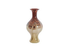 Vase Ø19x40 cm JORVEN glass red+taupe