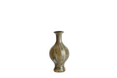 Vase Ø14,5x29,5 cm JORVEN glass taupe+olive green