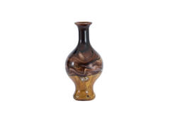 Vase Ø14,5x29,5 cm JORVEN glass brown+cream+black