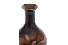 Vase Ø14,5x29,5 cm JORVEN glass brown+cream+black