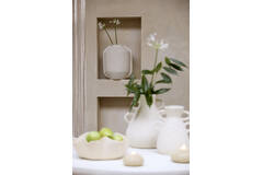 Pot deco 35x32x44 cm NORIC matt cream