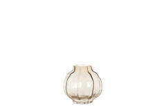 Vase Ø27x26 cm TEJEDA glass clear light brown