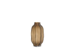 Vase Ø20,5x38 cm TEJEDA glass matt dark brown
