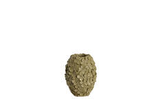 Vase deco Ø17x20 cm VIOLETA matt olive green-taupe