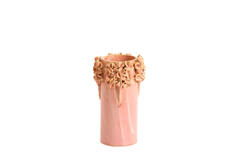Vase deco Ø16x24 cm LUSERNA ceramics light pink