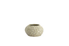 Tealight Ø12x7,5 cm CAREZZA ceramics taupe