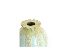 Vase deco Ø13x13 cm TESINO ceramics light green+light blue