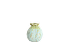 Vase deco Ø13x13,5 cm VALINO ceramics light green+light blue