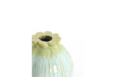 Vase deco Ø13x13,5 cm VALINO ceramics light green+light blue