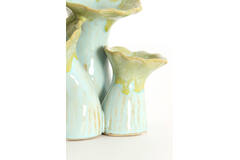 Vase deco 18x13x17,5 cm MISURINA ceramics lht green+lht blue