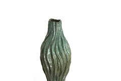 Vase deco 21,5x21x76 cm VANIA ceramics petrol