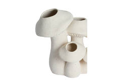 Vase deco 31,5x20,5x27,5 cm MUSHROOM ceramics matt cream