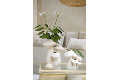 Vase deco 31,5x20,5x27,5 cm MUSHROOM ceramics matt cream