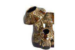 Vase deco 31,5x20,5x27,5 cm MUSHROOM ceramics d brown+cream