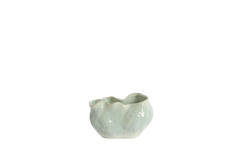 Vase deco 26x15x17,5 cm TELMO ceramics light blue+cream