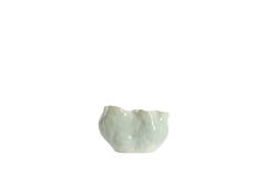 Vase deco 26x15x17,5 cm TELMO ceramics light blue+cream