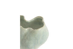 Vase deco 26x15x17,5 cm TELMO ceramics light blue+cream