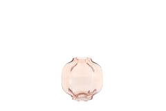Vase Ø18x18 cm FALZES glass clear pink