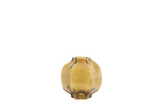 Vase Ø18x18 cm FALZES glass clear amber