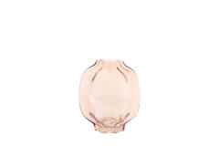 Vase Ø22x23,5 cm FALZES glass clear pink