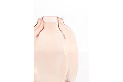 Vase Ø20x30 cm FALZES glass clear pink