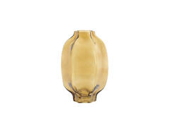 Vase Ø20x30 cm FALZES glass clear amber