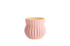 Vase Ø15x13,5 cm VELTURNO glass matt pink+yellow