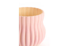Vase Ø15x13,5 cm VELTURNO glass matt pink+yellow