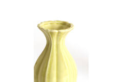 Vase deco Ø8,5x15,5 cm SHIREL ceramics yellow-green