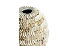 Vase deco Ø20x21 cm SARRIA bamboo+shell cream