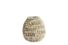 Vase deco Ø26x27 cm SARRIA bamboo+shell cream
